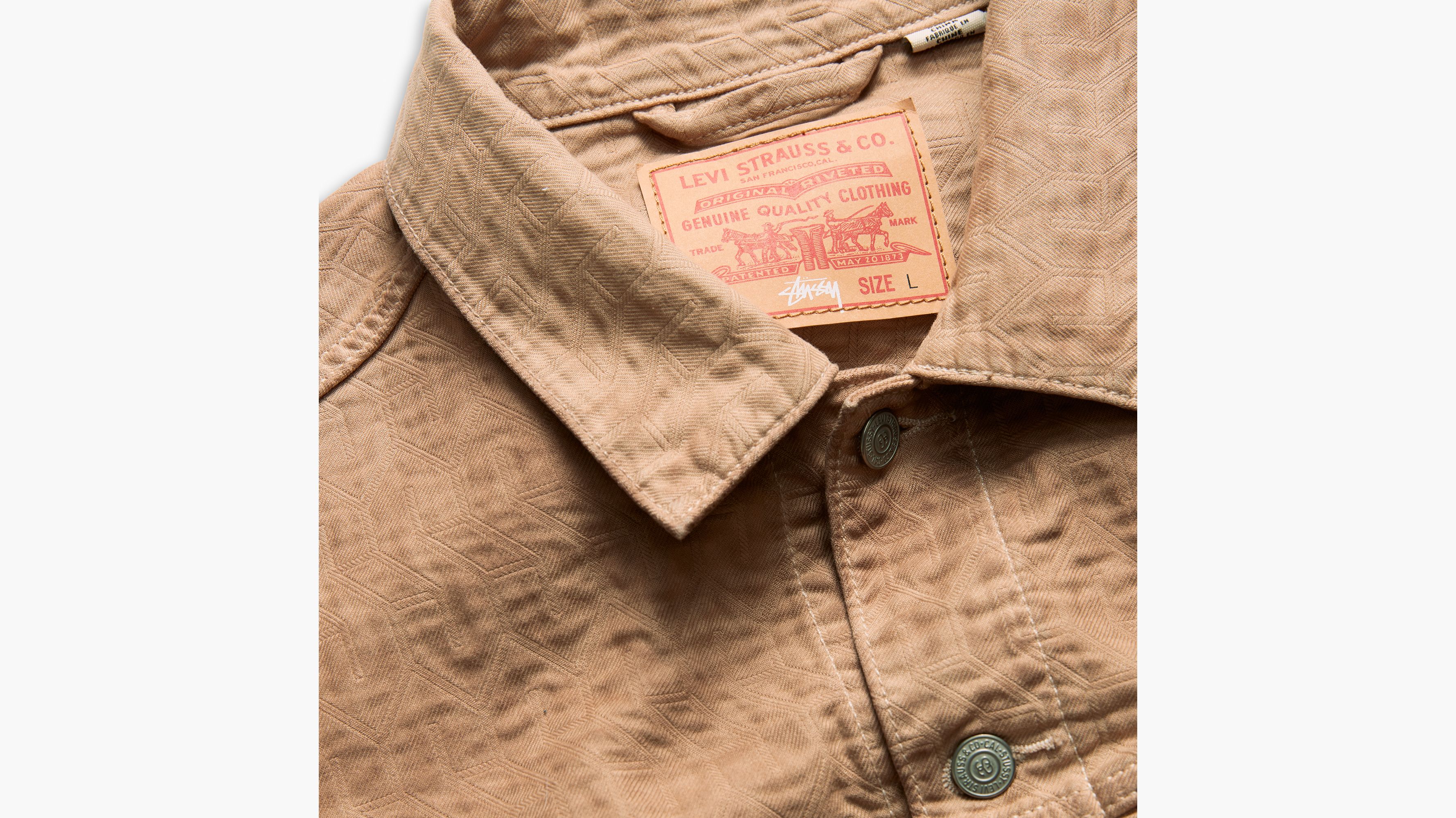 Veste Trucker jacquard Stussy & Levi's® - Khaki Two Tone Garment Dye - Marron
