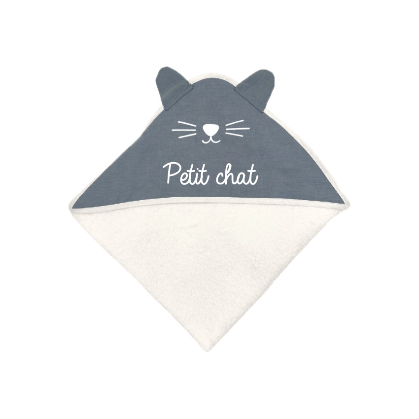 Cape de bain chat - Bleu