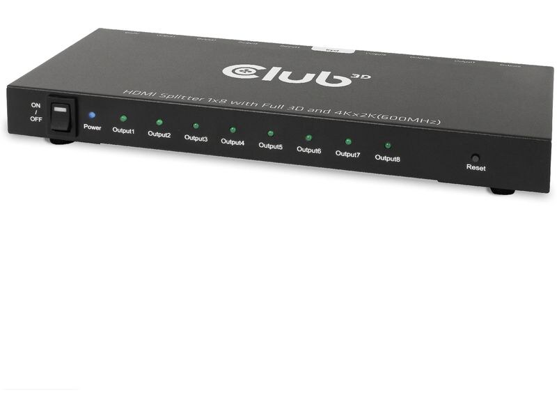 Club 3D 8-Port Signalsplitter CSV-1383 1 auf 8 HDMI-Verteiler