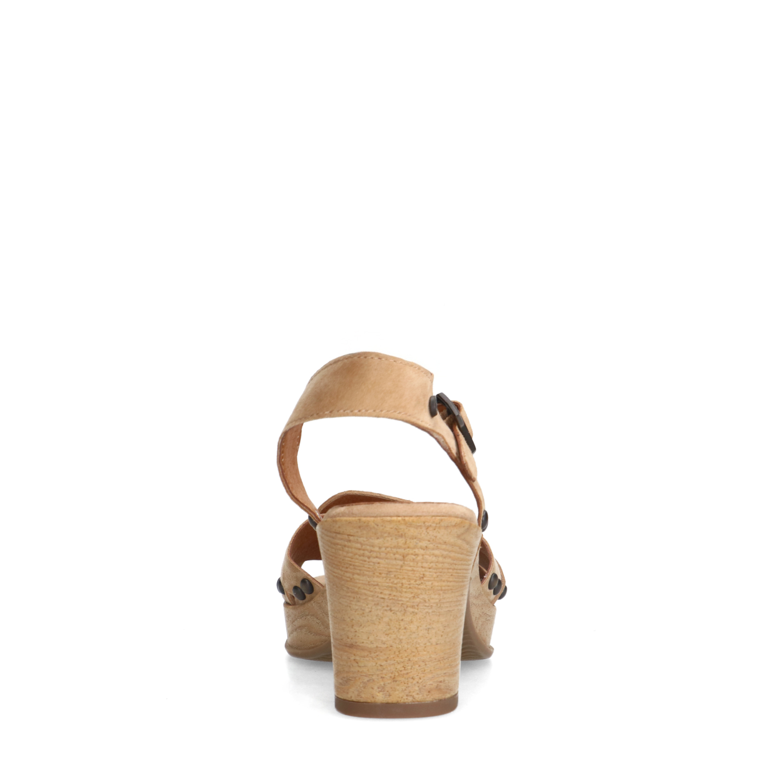 Beige suède sandalen met hak