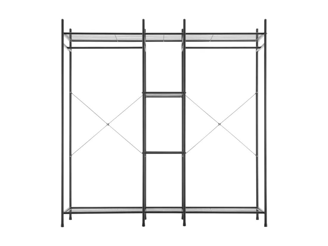 Garde-robe avec étagères meuble noire 150 x 40 x 150 cm 03_0008152