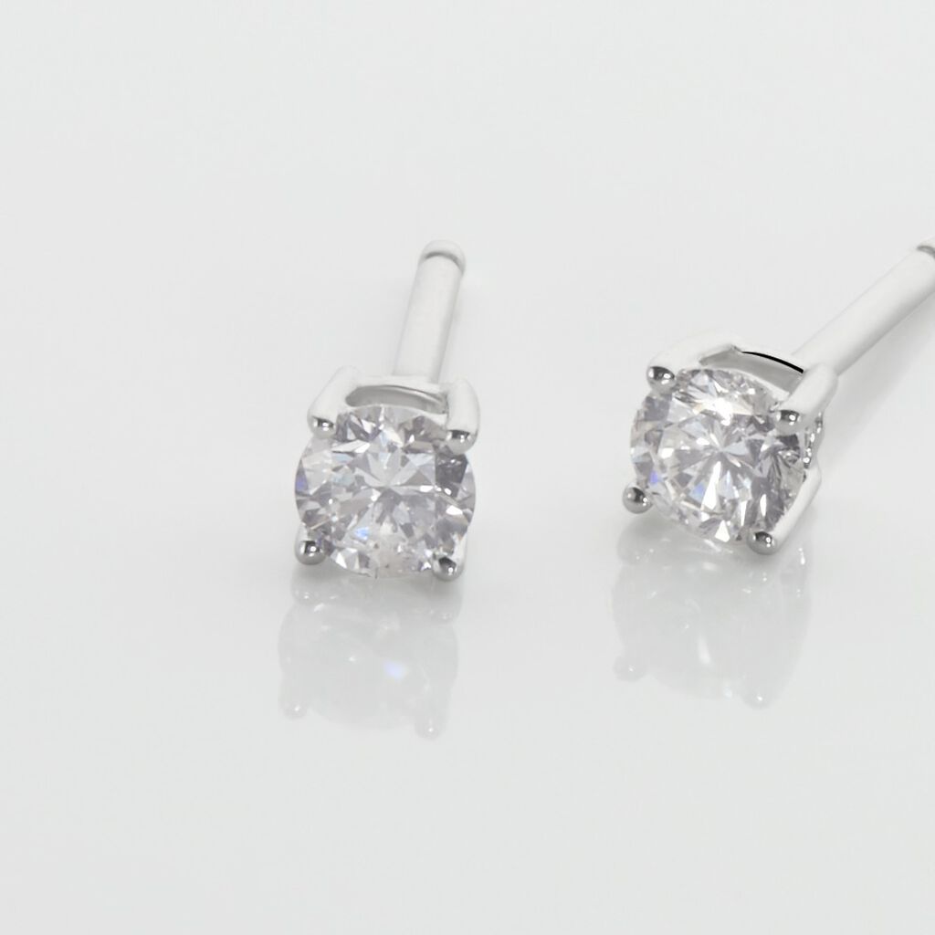 Boucles D'oreilles Puces Aphrodite Or Blanc Diamant