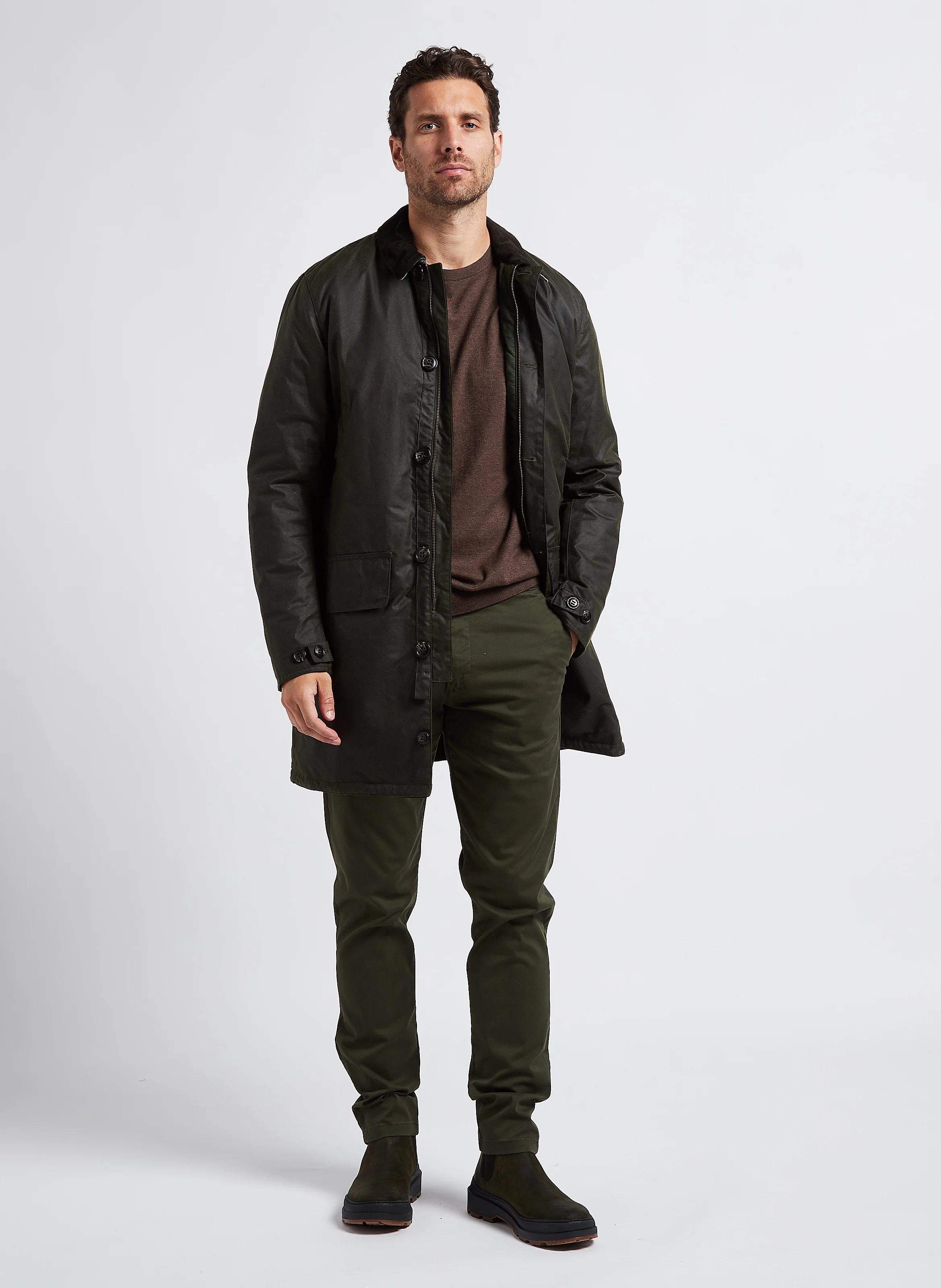 Chino slim en coton| Vert