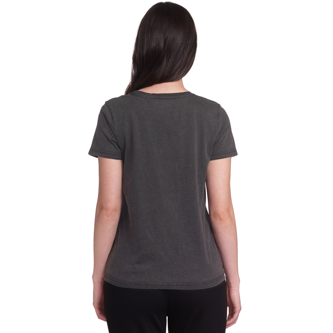 Gina Damen T-Shirt mit Blumen-Print dunkelgrau