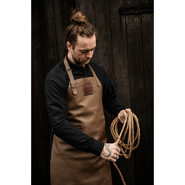 Tablier de cuisine artisanal cuir Buffalo Moka Witloft