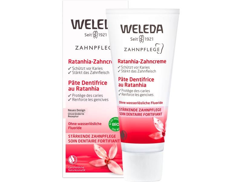 WELEDA Zahncreme Ratanhia 75 ml Natürliche Zahnpasta stärkt das Zahnfleisch