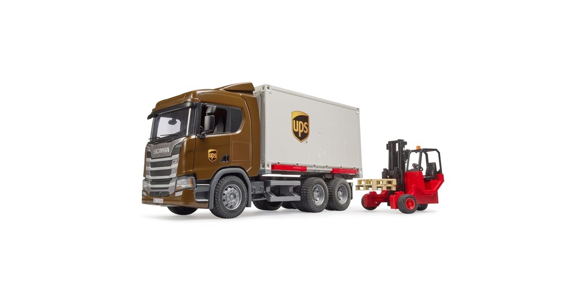bruderScania Super 560R UPS logistiek vrachtwagen met heftruck en pallets Modelvoertuig  (03582)