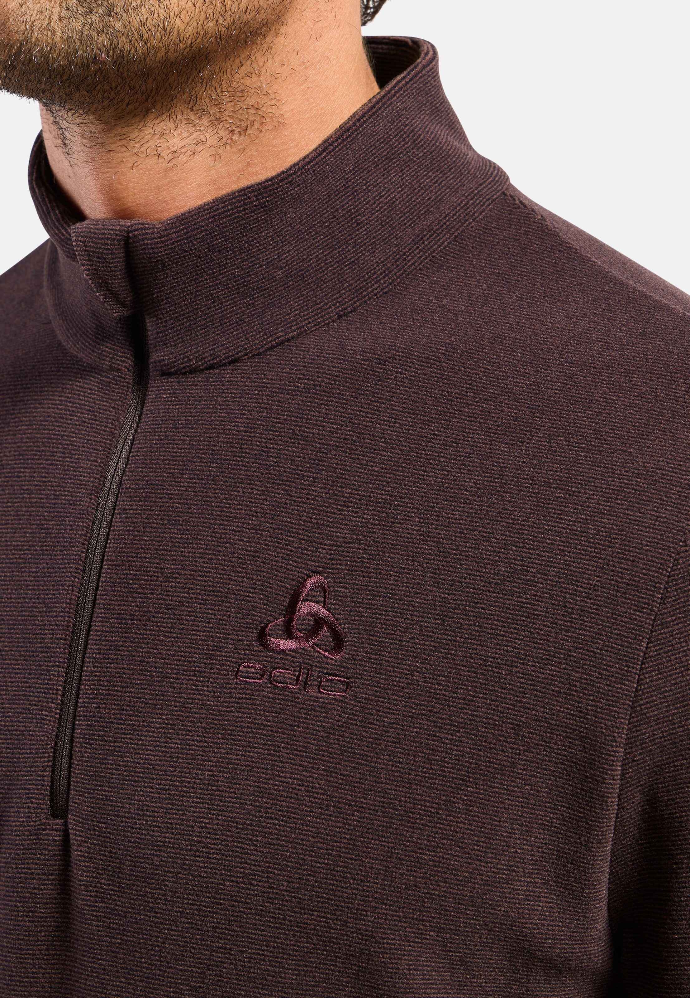 Herren Roy Mid Layer mit Halbreißverschluss in fudge - black
