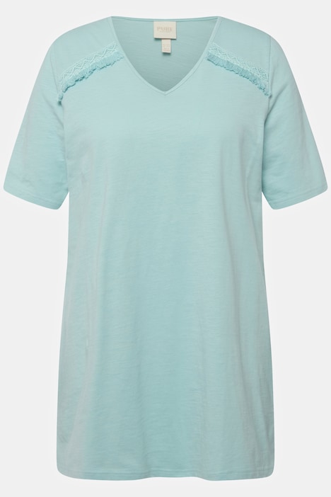 T-Shirt, A-Line, V-Ausschnitt,  Halbarm