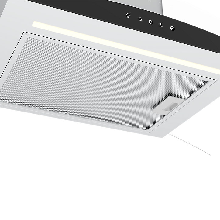Hotte incurvée en verre inox GoodHome GHCG90LKSS, 90 cm