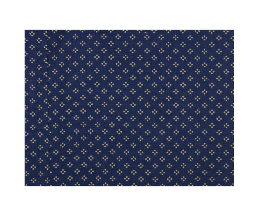 Chemise coton imprimée navy motif beige foncé - Poche poitrine - ADALBERT