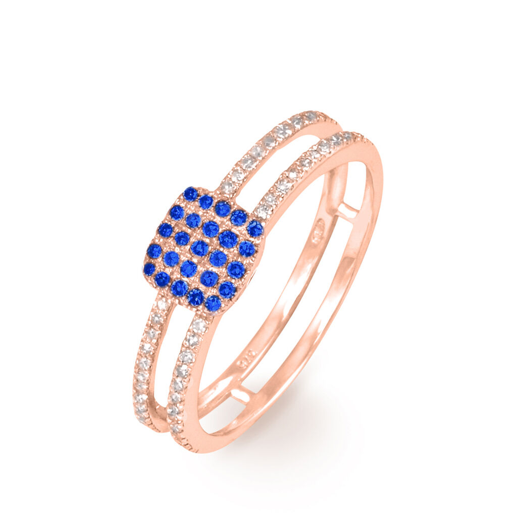 Bague Aude Or Rose Saphir Et Diamant