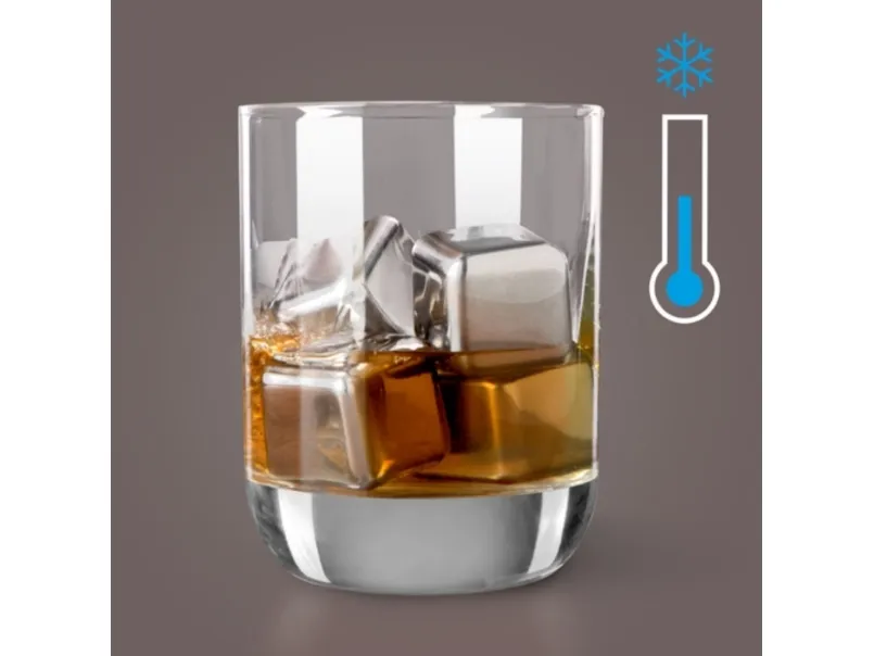 Vacu Vin Isterninger - Ægte Rustfrit Stål - Whisky Sten - 4 stk