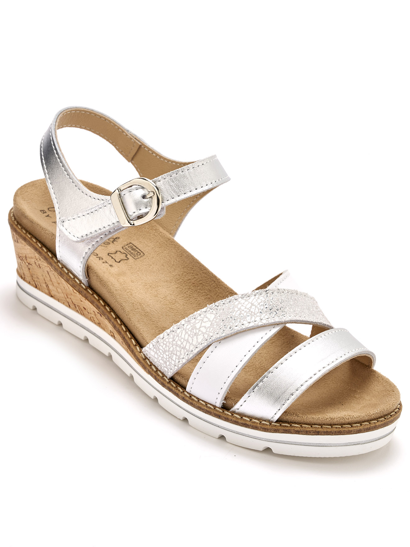 Sandales cuir compensées