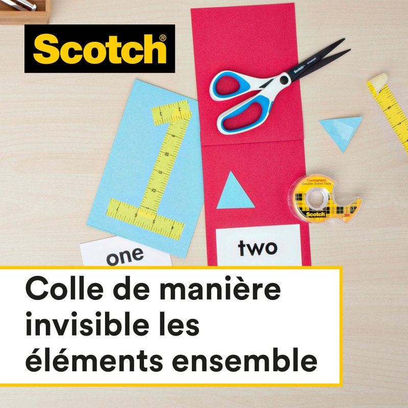 Dévidoir adhésif Scotch double face avec rouleau - Longueur 6,3 m