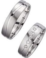 Trouwringen witgoud met Diamanten breedte 5,5 mm