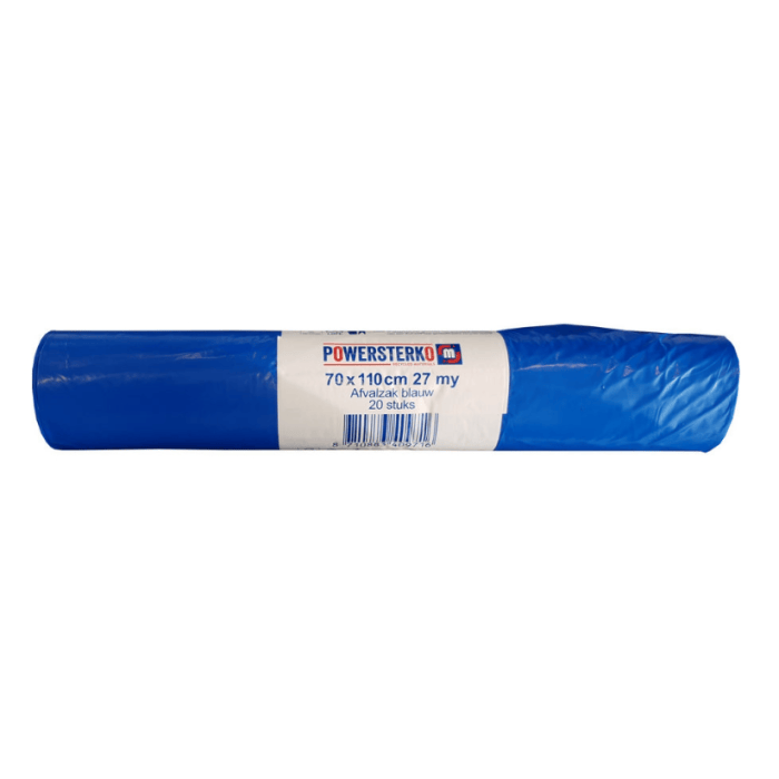 Powersterko M Afvalzak LDPE blauw 70x110 cm 27 my (8710883409709)