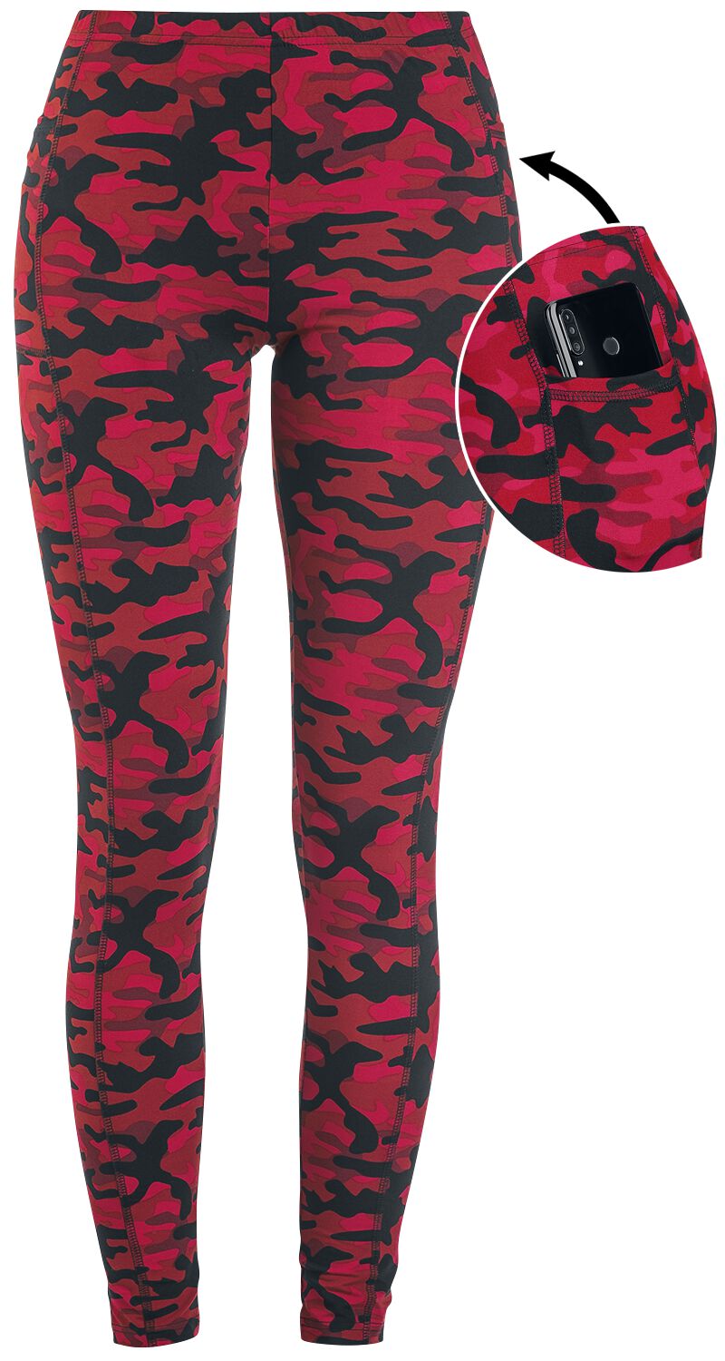 Leggings Rouge Camouflage Avec Poches Latérales | Rock Rebel by EMP Legging