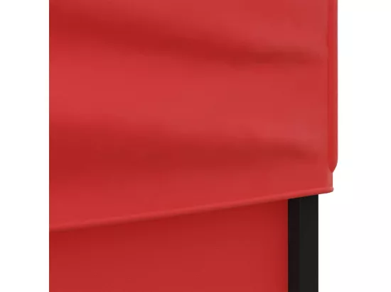 Tente de réception pliable avec parois Rouge 3x3 m