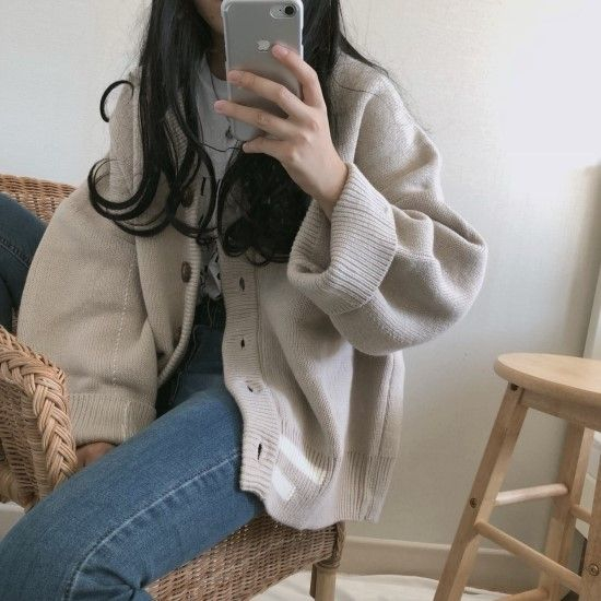 Strawolf - Oversized gebreide cardigan met contrasterende afwerking