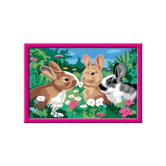 Tableau à peindre - Lapins dans le pré - Ravensburger Numéro d'Art