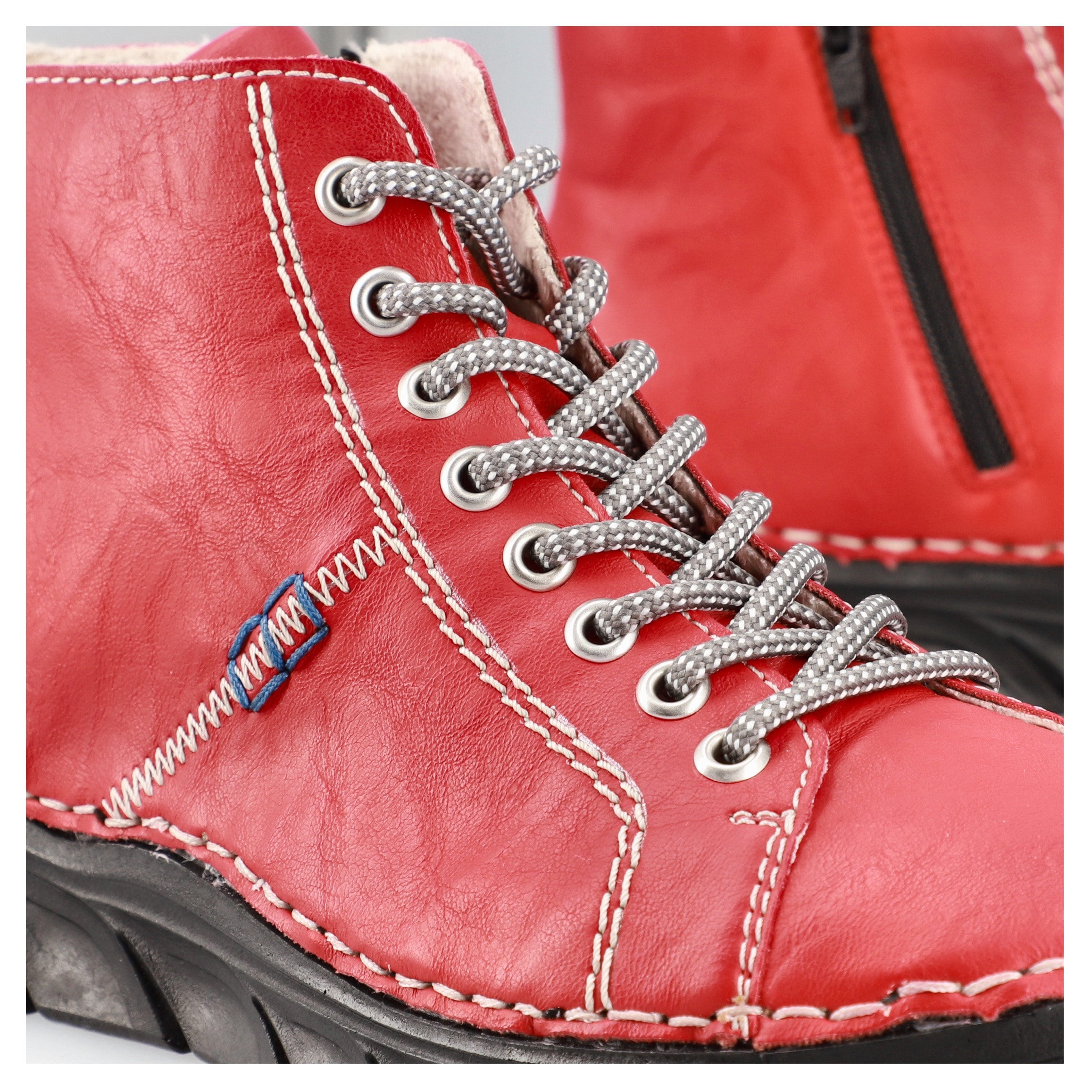 Rieker Schnürboots  , Schnürstiefelette, High Top Sneaker, Schnürschuh mit Kontrastnaht