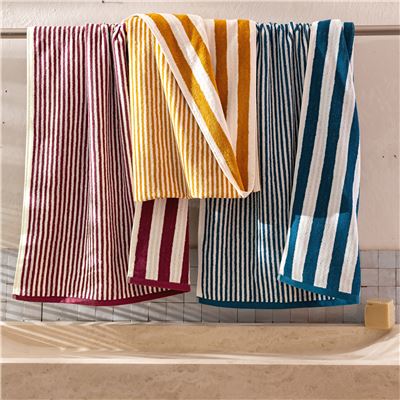 Linge de toilette rayures jacquard - 450 g/m² - BECQUET CRÉATION
