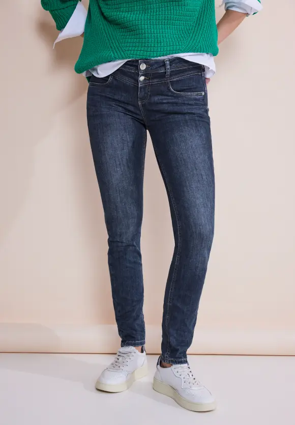 Slim Fit Jeans - mid indigo random wash