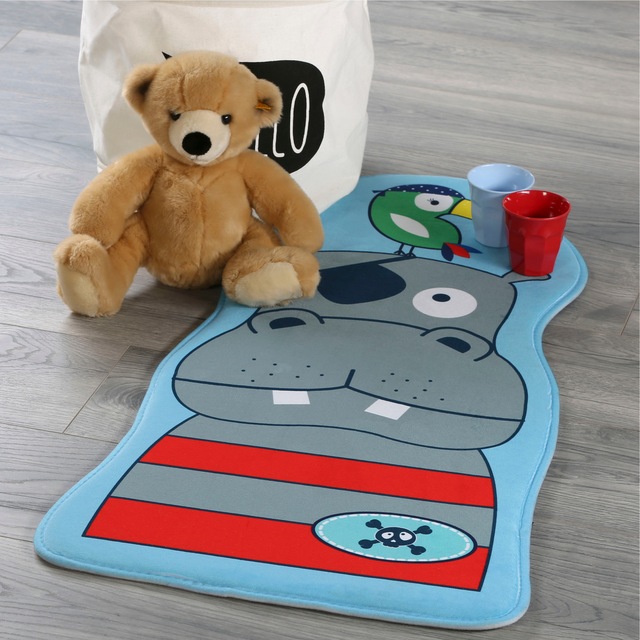 Obsession Kinderteppich »My Mila Kids 143« Motivform 8 mm Höhe Motiv Nilpferd, waschbar, Kinderzimmer