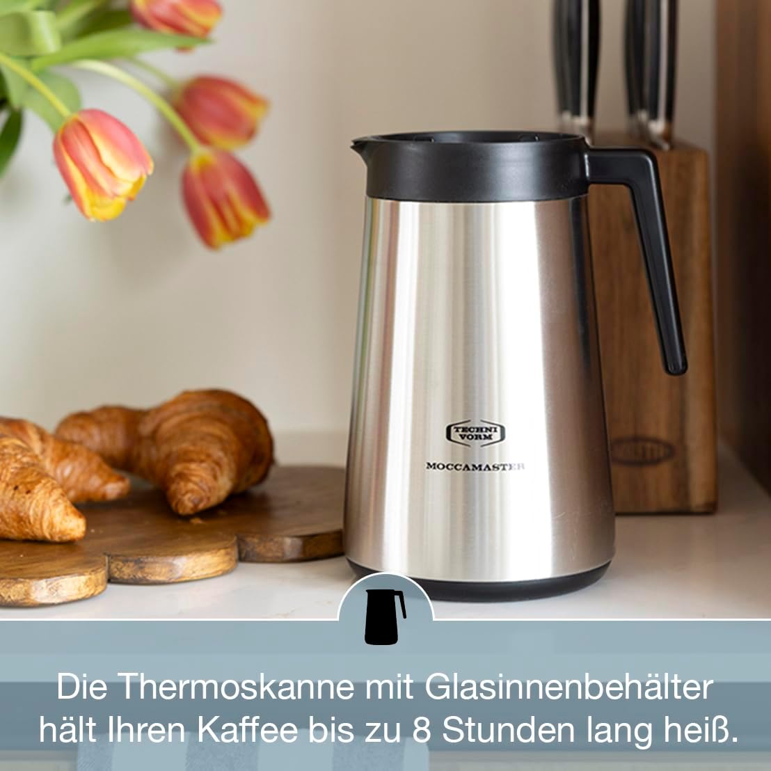 Moccamaster KBGT, Filterkaffeemaschine, Thermoskanne, Polished Silver, 1.25L