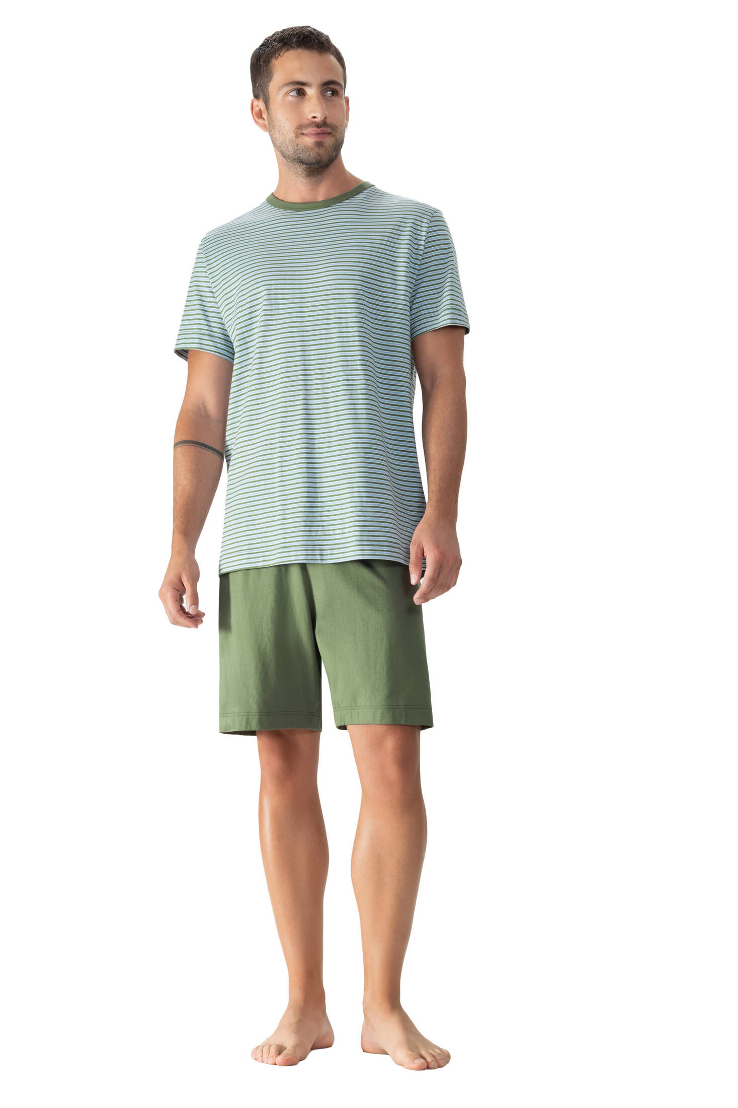 mey| Herren Schlafanzug Serie Micro Stripes
