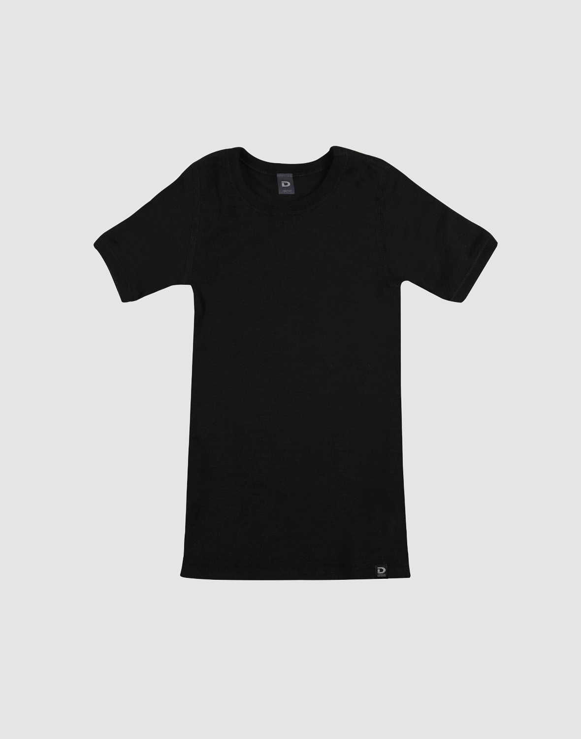 T-shirt van merinowol voor kinderen in Zwart
