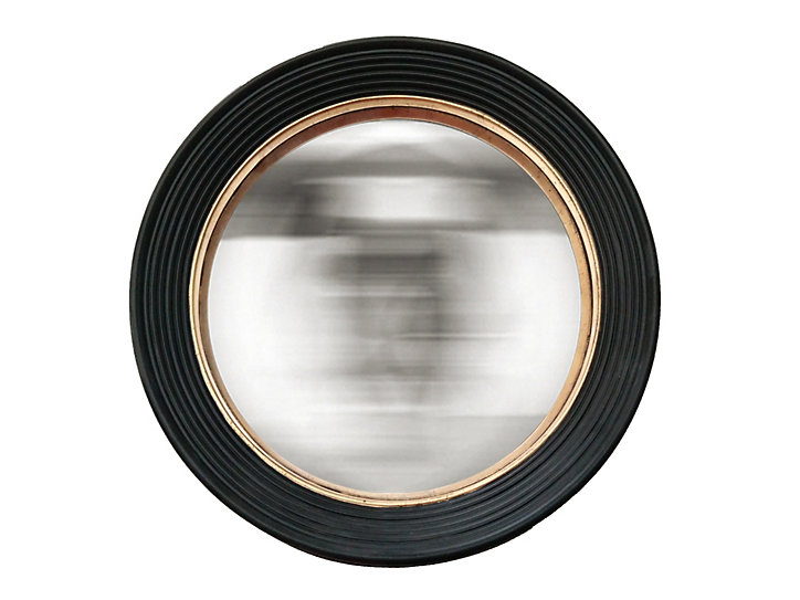 Miroir convexe rond style vintage effet mat noir et doré ⌀48,5 x L.48,5 x H.48,5 x ep.5 cm