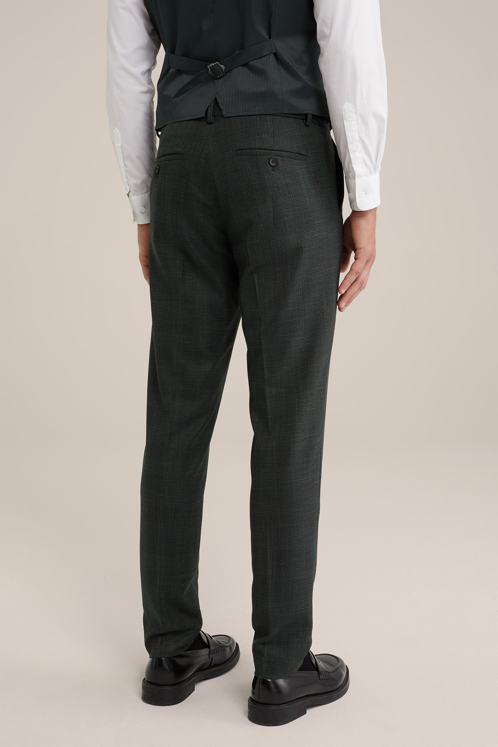 slim fit pantalon met dessin WE Fashion Donkergroen