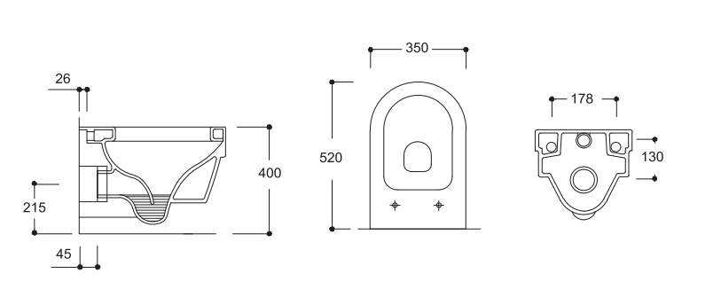 Badstuber Jade hangend toilet met softclose zitting