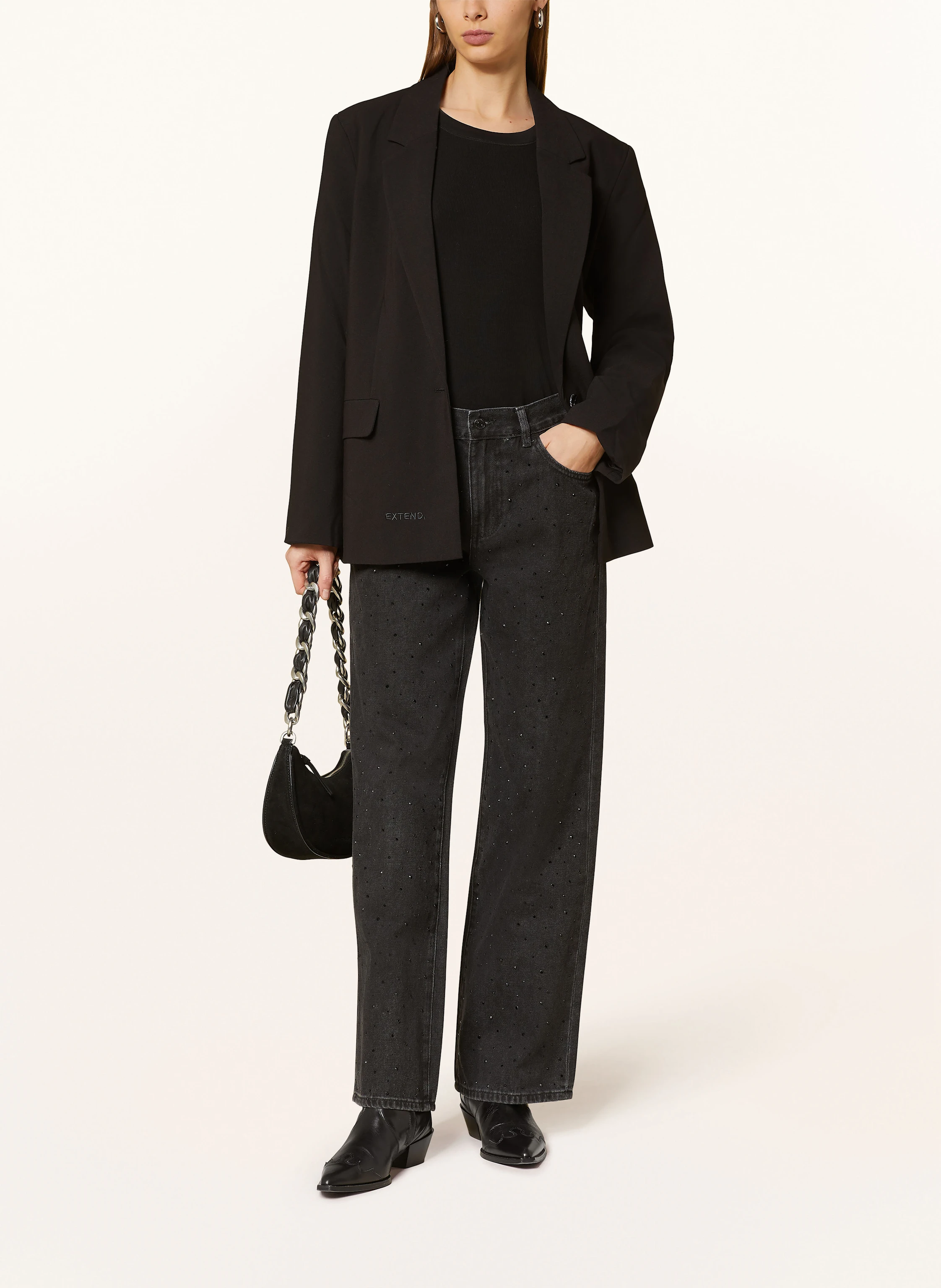 gina tricot Jeans mit Schmucksteinen
