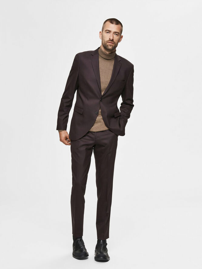 Selected Homme SLHBERG ROLL NECK B NOOS Teak/melange