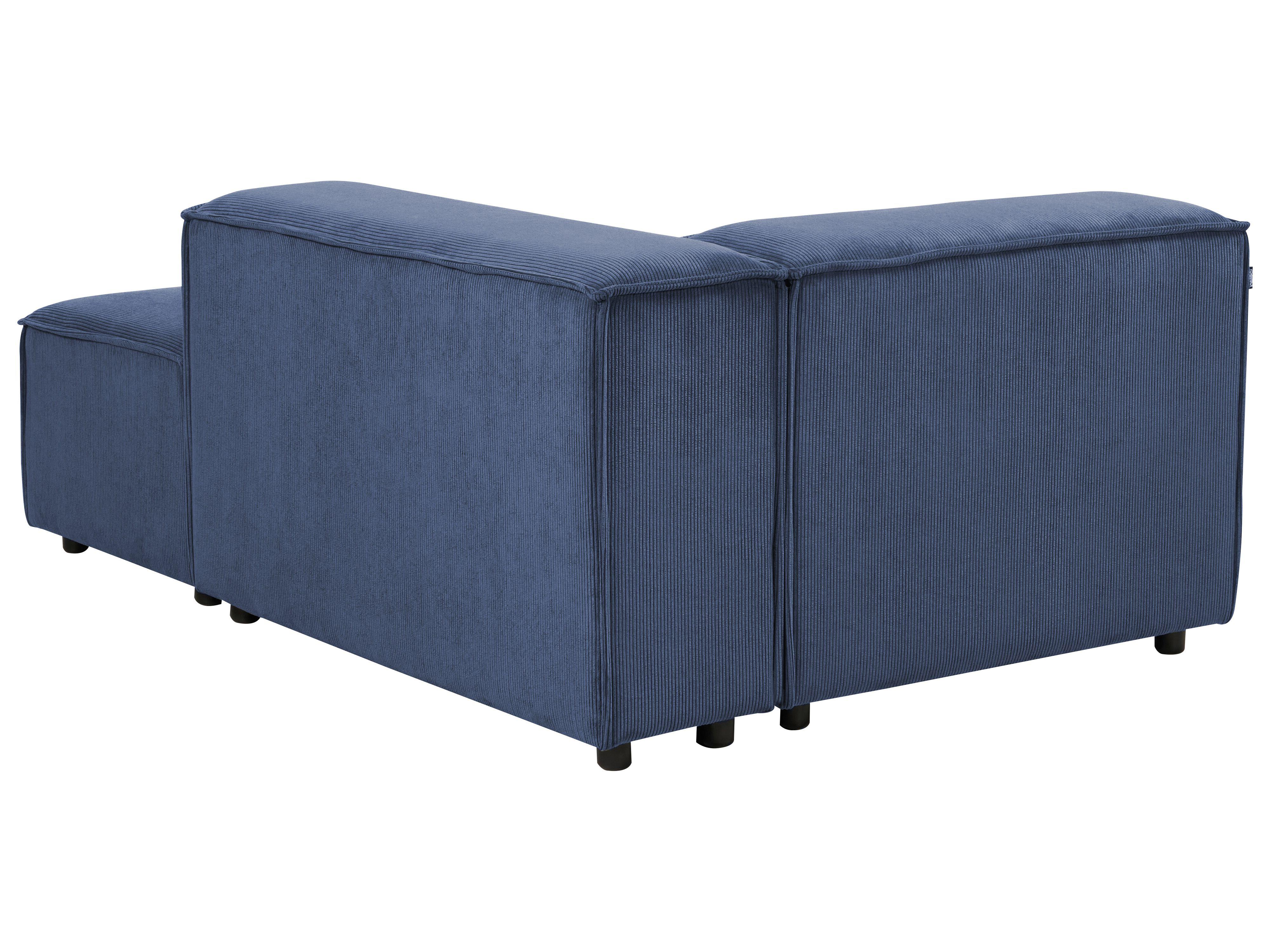 Linkszijdige chaise longue ARDAL Corduroy Donkerblauw