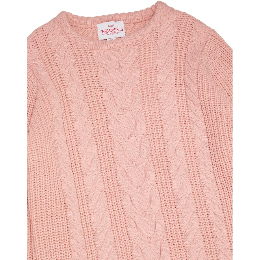 Threadgirls Strickkleid THB Thistle Cable Knitted Dress Blush