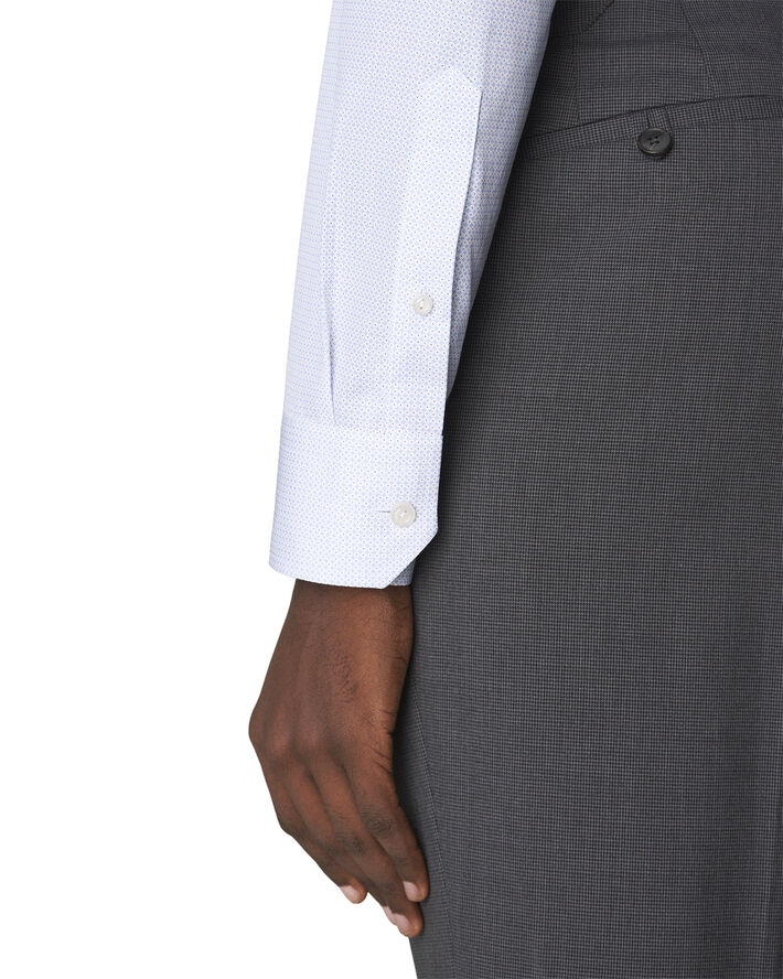 ETON Light Blue Micro Print Shirt - Slim Fit Lyseblå