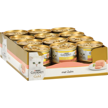 Gourmet Gold Mousse met Zalm Kattenvoer Nat 24 x 85 g