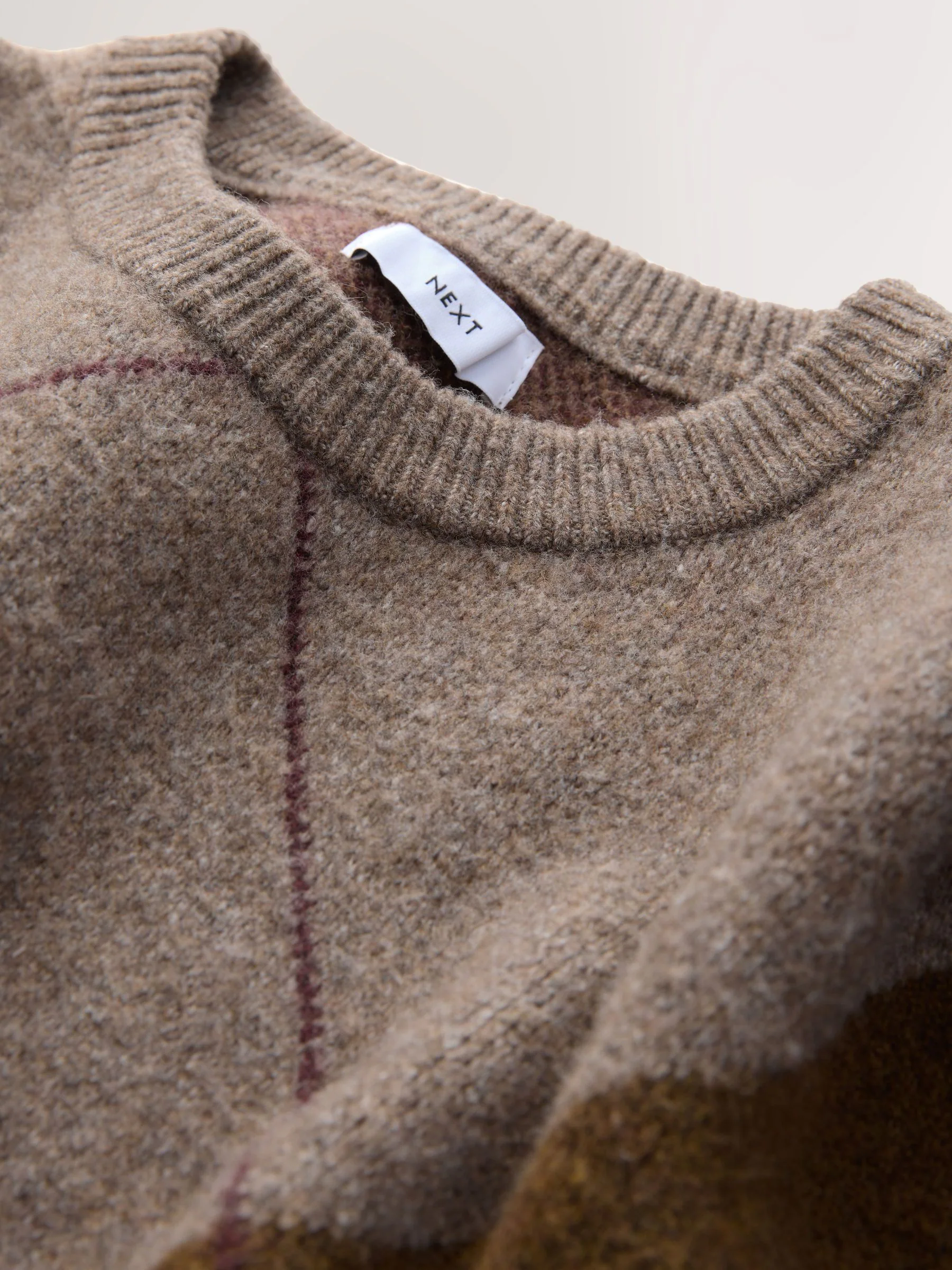 Bruin - Relaxed Fit Argyle Pattern Crew Jumper with Wool