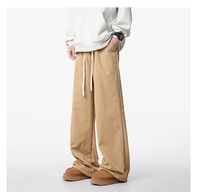 FOEV - Rechte broek met trekkoord in de taille en fleecevoering