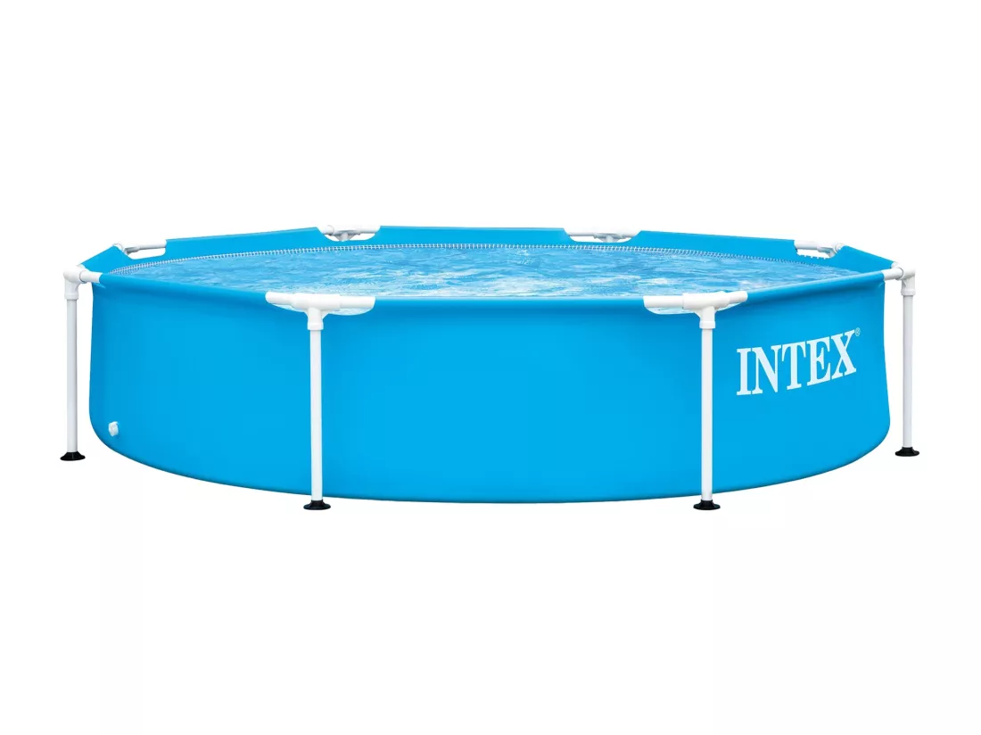 Piscine familiale enfants avec cadre métallique hors sol 244 x 51 cm ronde Intex