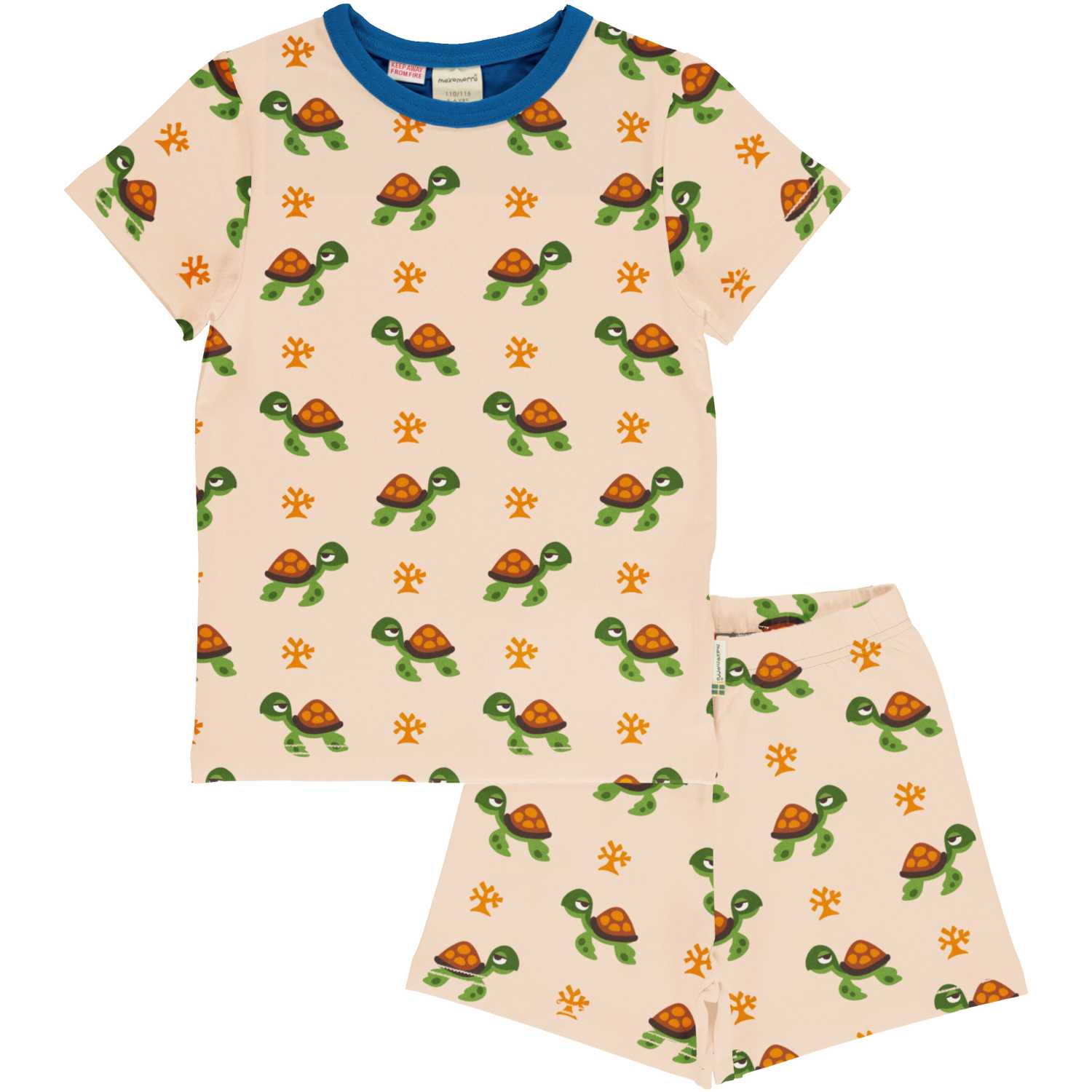 Schlafanzug TURTLE kurz in beige