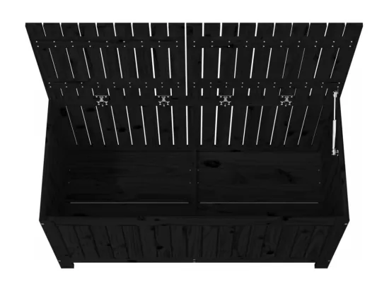 Boîte de rangement de jardin Noir 121x55x64 cm Bois massif pin
