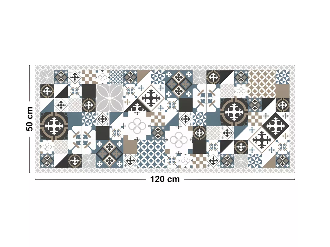 Tapis Vinyle Médium l 50xL120cm - Ciment style Dulce - Vinyle