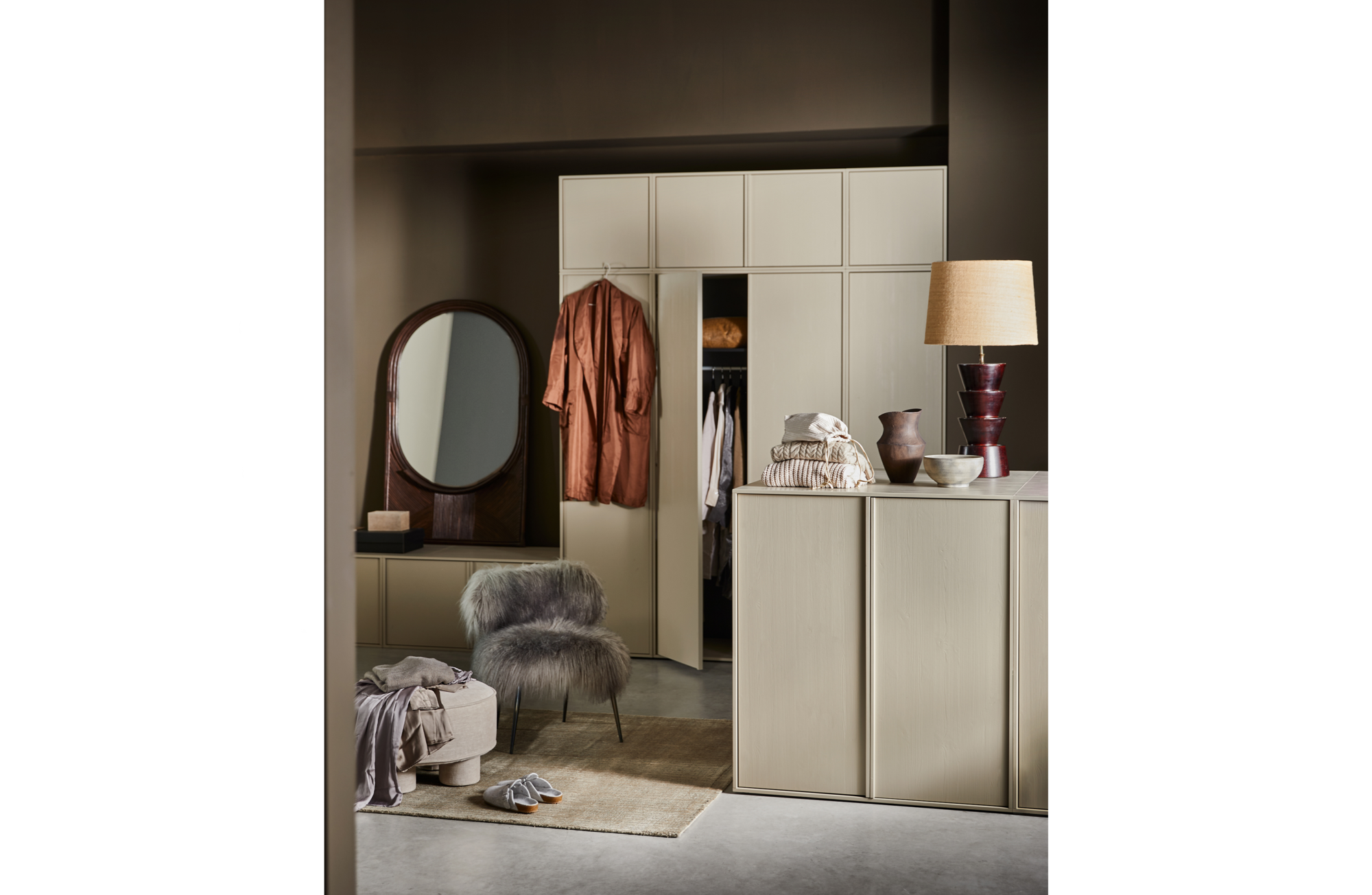 Daily Closet Double 110x100cm Grenen Dakargrau