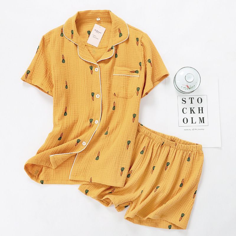 Dogini - Pyjamaset: Wortelprint Shirt met korte mouwen + Shorts
