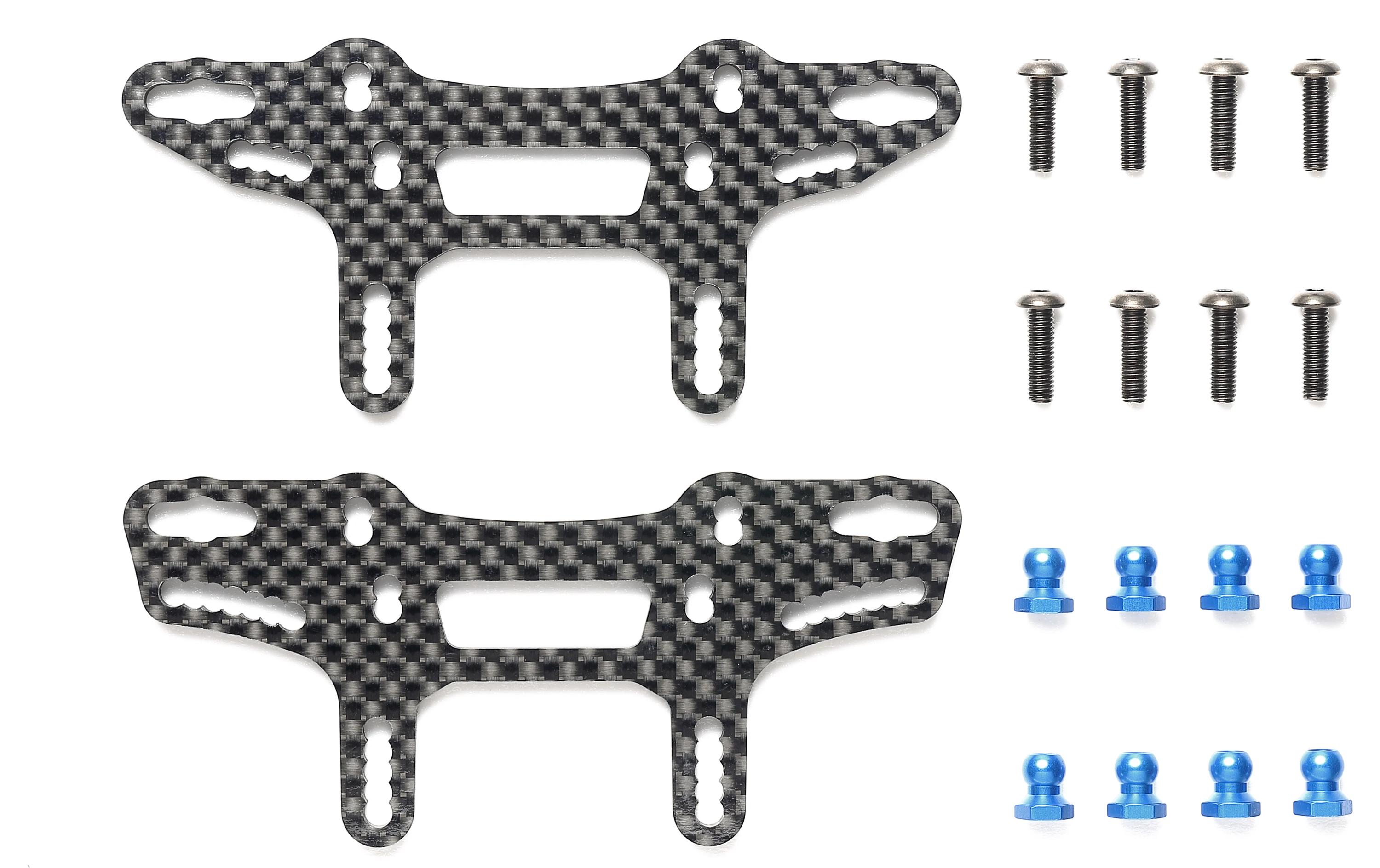 XM-01 Carbon Damper Stays (Front & Rear)Carbon-Stossdämpferstreben vorne und hinten
